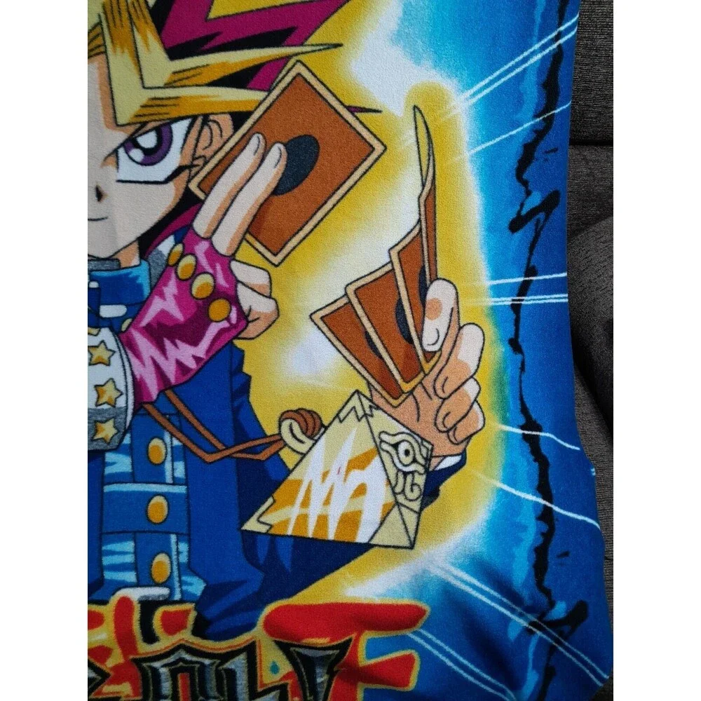 Vintage YU-GI-OH Anime Throw Blanket 1996 Y2K  Spellout Soft Fleece 48”x 64